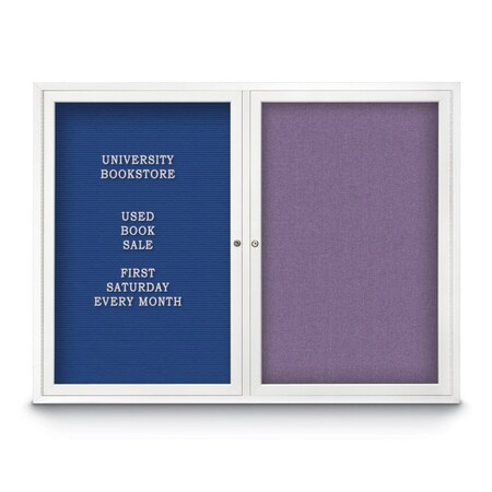 United Visual Products Corkboard, 96"x48", Black/White UV435H-WHITE-BLACK